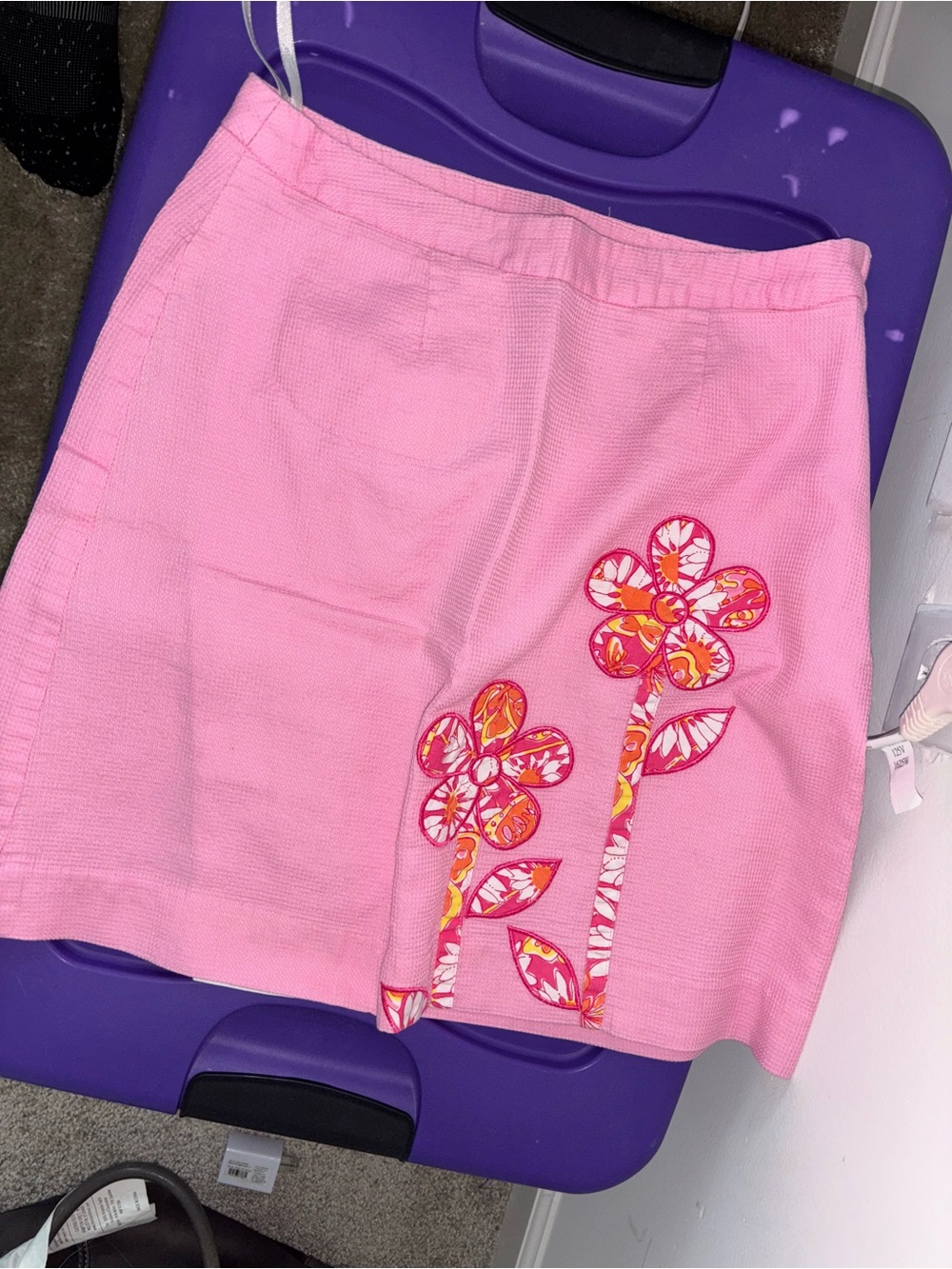 Lilly Pulitzer Pink Floral Appliqué Skort